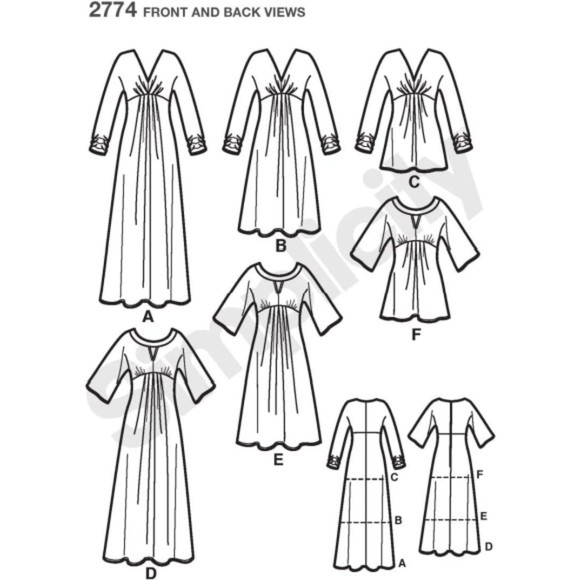 Simplicity 2774 Sewing Pattern -  Khaliah Ali Collection Knit Dresses & Tunics - Picture 2 of 3
